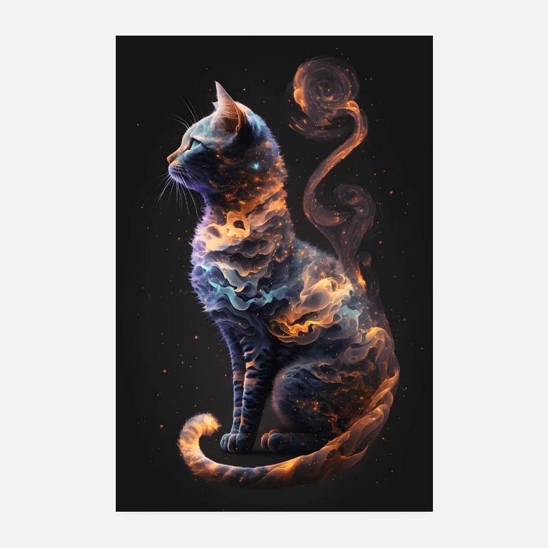 Galaxy Cat Poster 20x30 cm