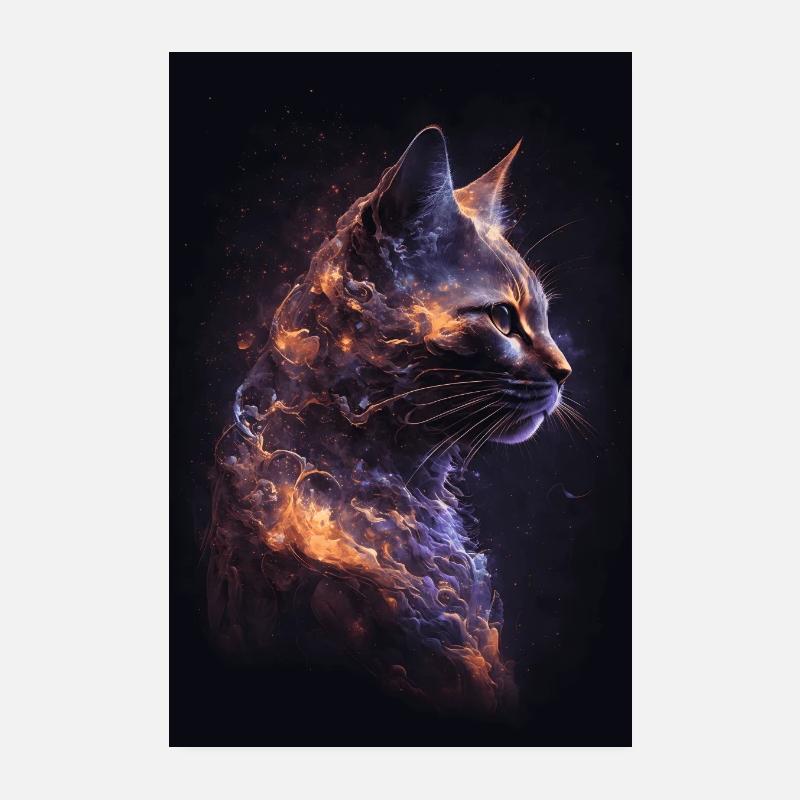 Galaxy Cat Poster 20x30 cm