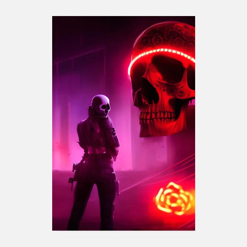 Abstract Skull Poster 8" x 12" (20x30 cm)