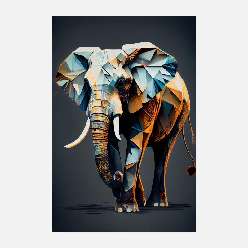 Elephant Animal Elephants Zoo Abstract Poster 8" x 12" (20x30 cm)