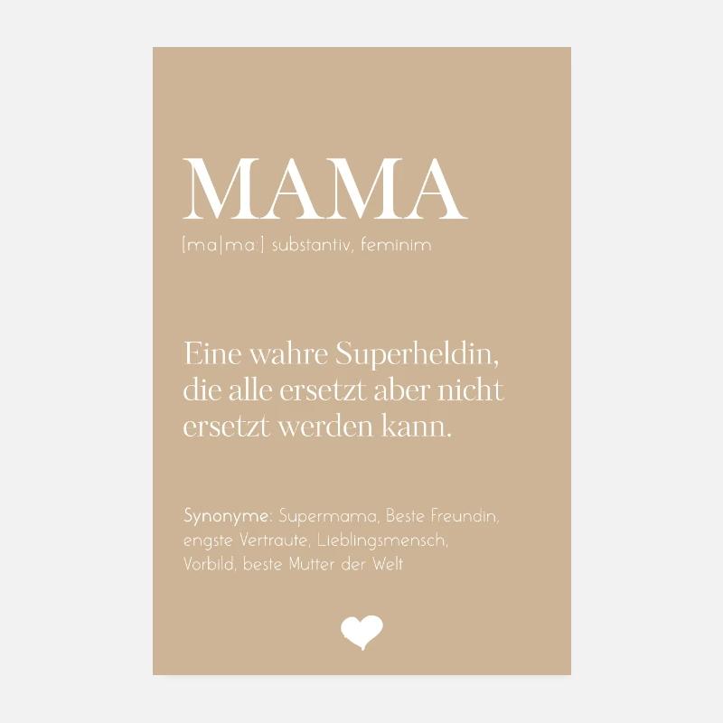 Mama Beschreibung Definition Muttertag Poster Poster 20x30 cm