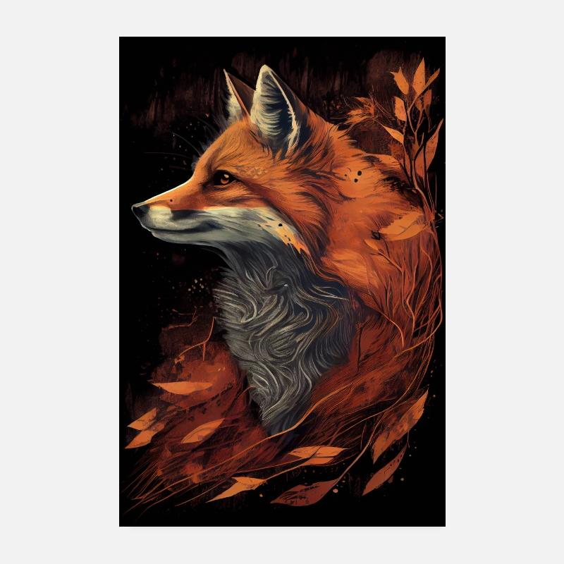Fuchs Füchse Tier Drawing Poster 20x30 cm