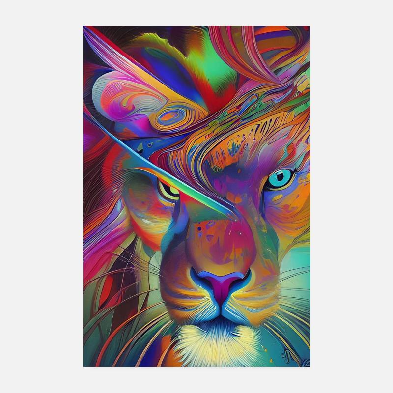 Löwen Kopf Poster 20x30 cm