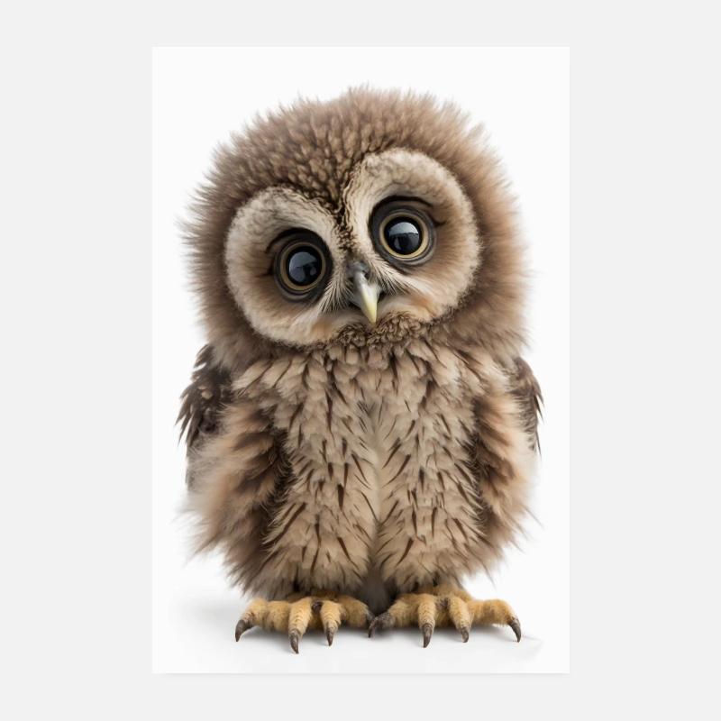 Süße Baby Eule Nachteule Wald Vogel Kind Poster Poster 20x30 cm