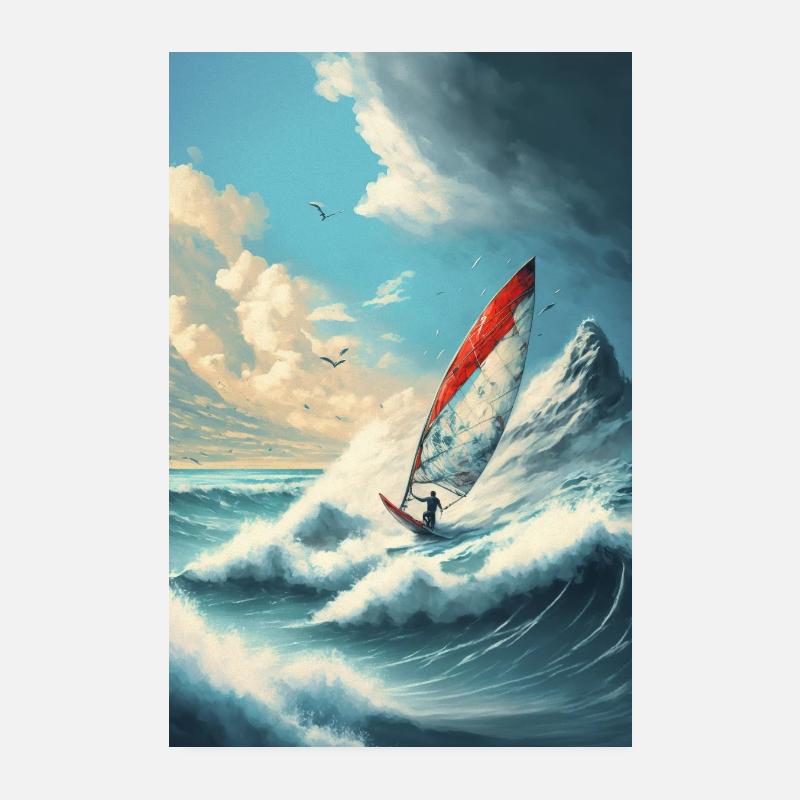 Windsurfen Wanddekor Eine lebendige Erinnerung an Ihre Poster 20x30 cm