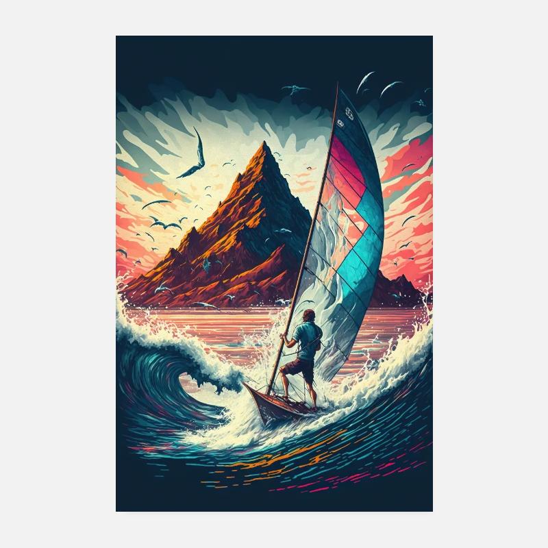 Décor mural de planche à voile Un rappel vibrant de votre Poster 20 x 30 cm