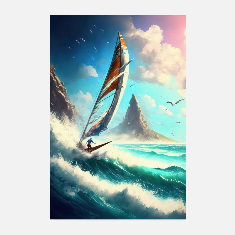Fierce Windsurfing Wall Art A Stunning Display of Poster 8" x 12" (20x30 cm)
