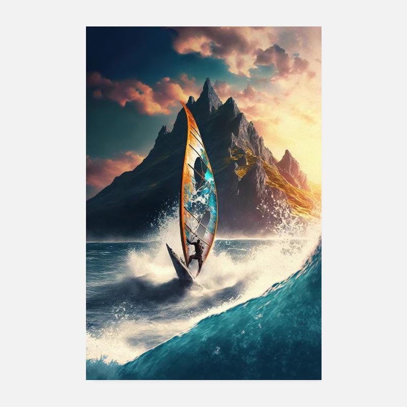 Windsurfing Wall Poster An Uplifting Addition to Poster 8" x 12" (20x30 cm)