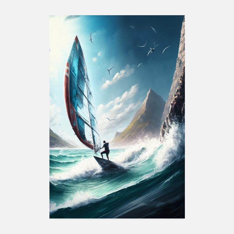 Windsurfing Wall Decor A Vibrant Reminder of Your Poster 8" x 12" (20x30 cm)