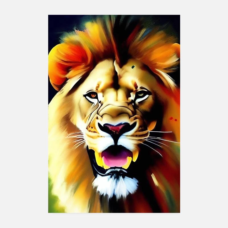Löwen King Poster 20x30 cm