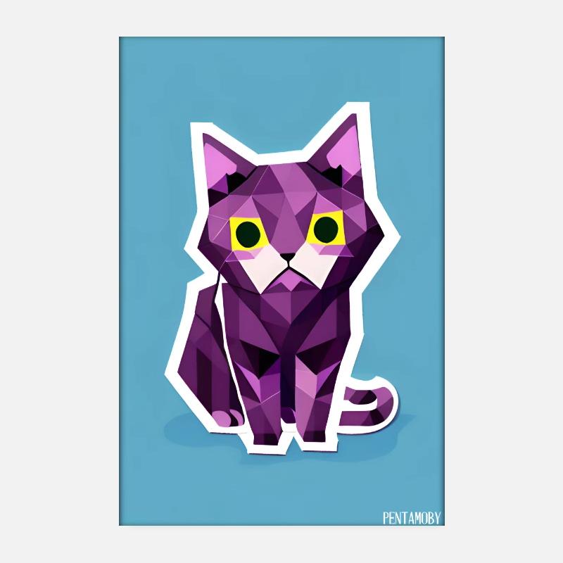 Chat Chat Polygone Animal House Tiger Pet Poster 20 x 30 cm