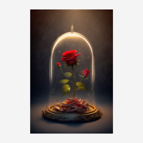 Rose unter Glas - Poster 20x30 cm
