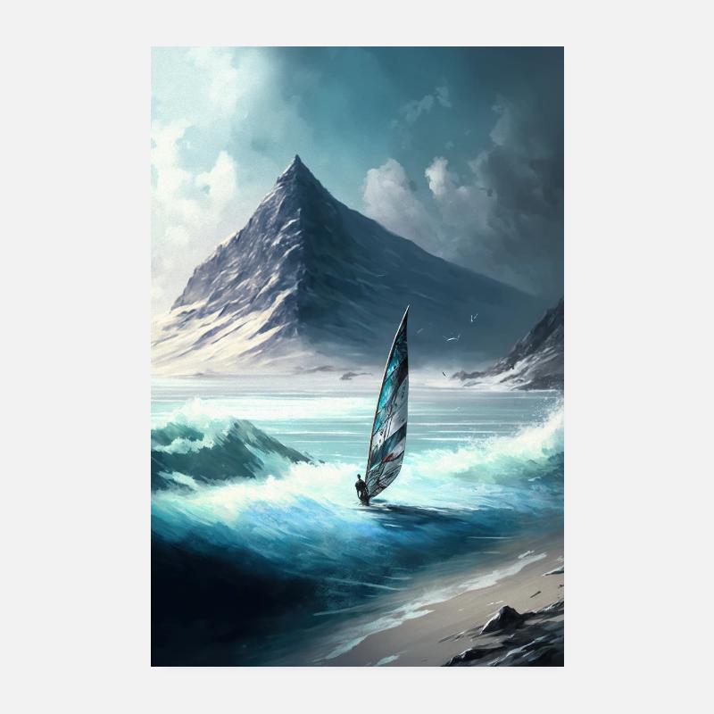 Vibrant Windsurfing Wall Art Poster Perfect for Poster 8" x 12" (20x30 cm)