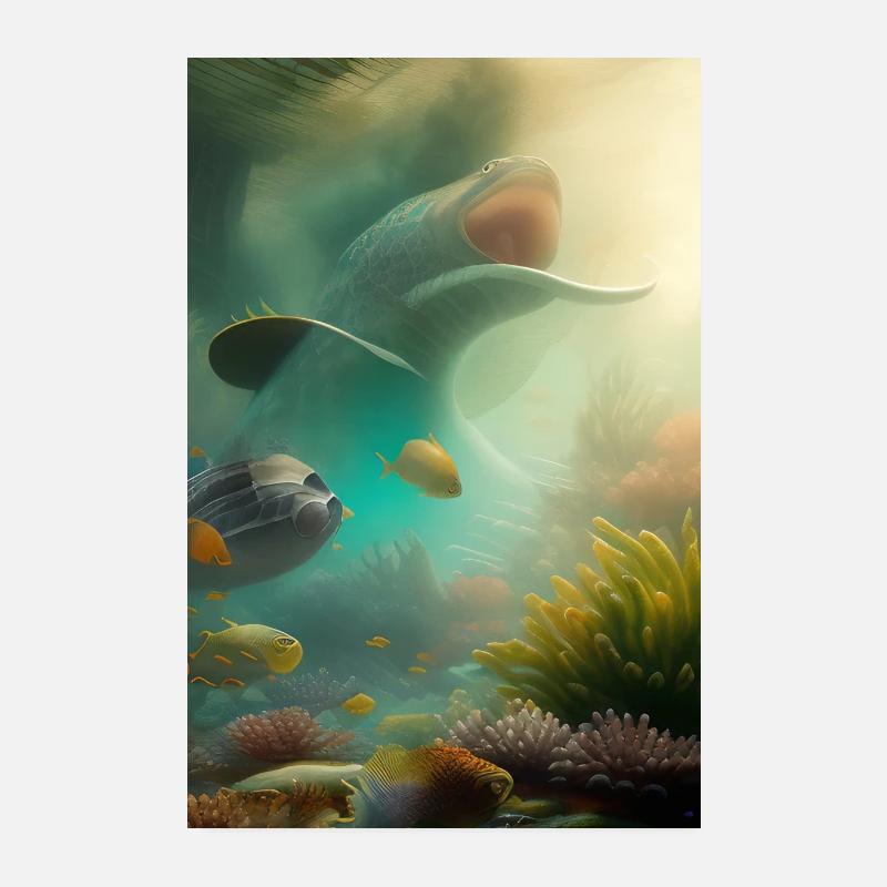 Poissons, Aquarium Poster 20 x 30 cm
