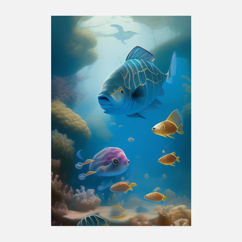 Poissons, Aquarium Poster 20 x 30 cm