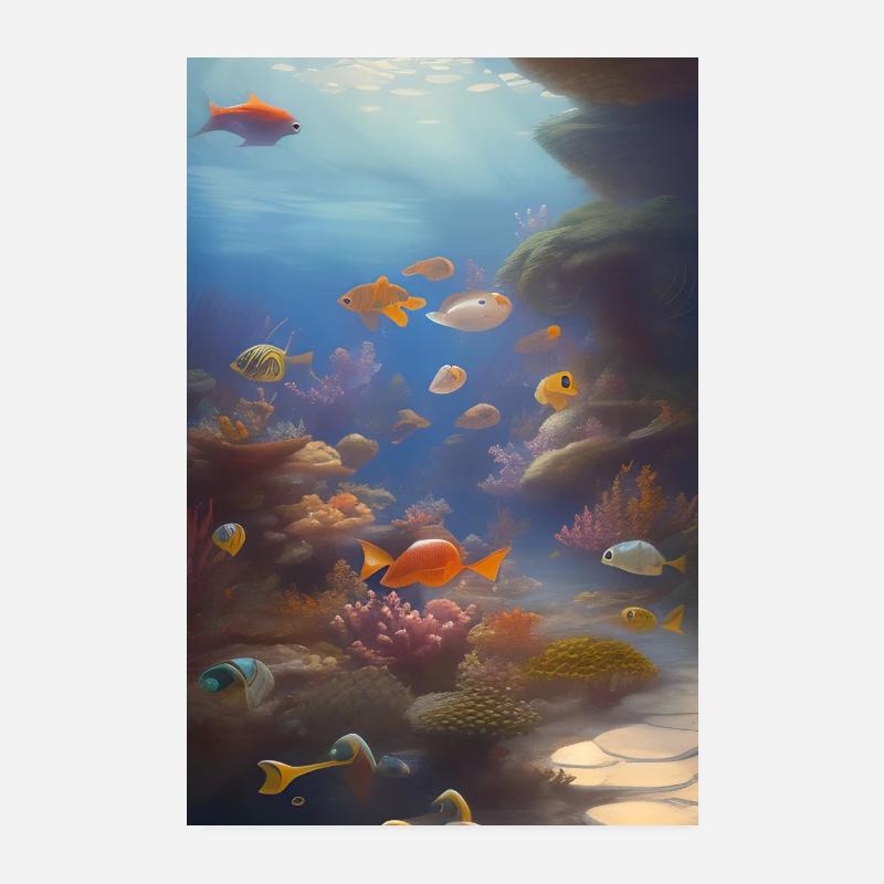 Poissons, Aquarium Poster 20 x 30 cm