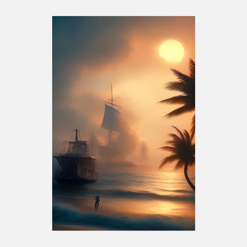 Caraïbes Palm Beach Poster 20 x 30 cm