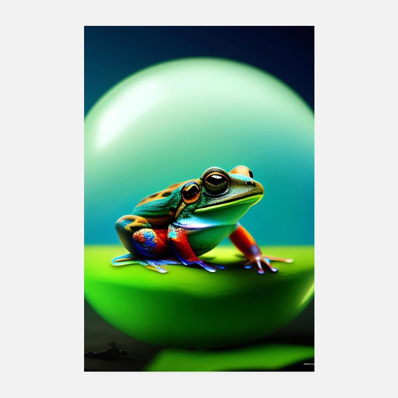 Grenouille colorée Poster 20 x 30 cm