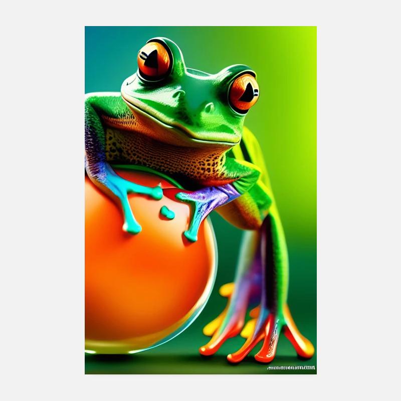 Grenouille colorée Poster 20 x 30 cm