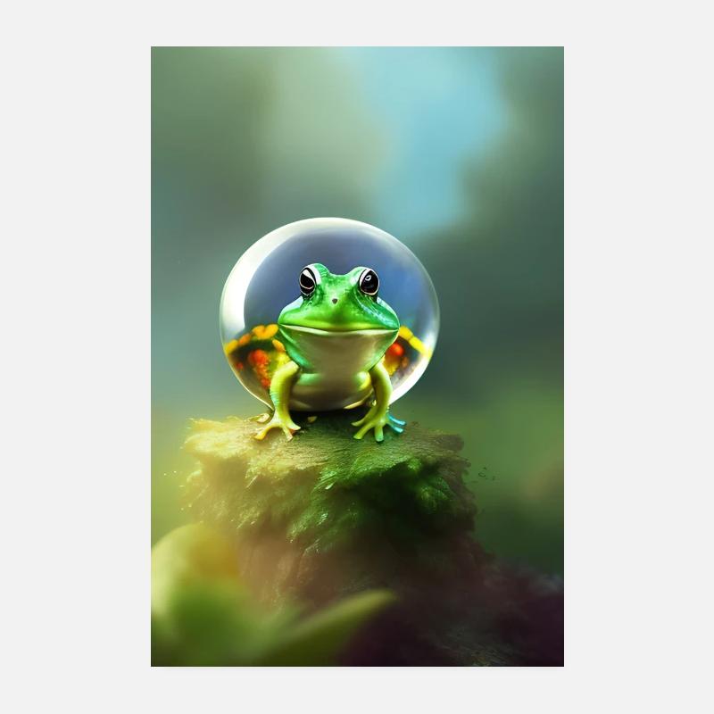 Frosch Kugel Poster 20x30 cm