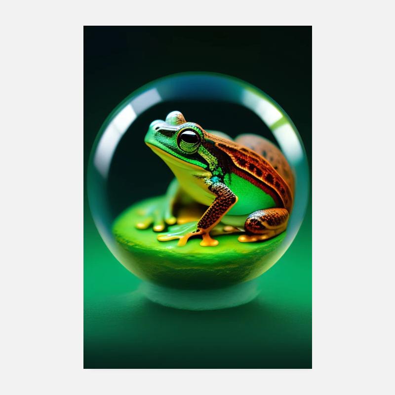 Frosch in einer Kugel Poster 20x30 cm