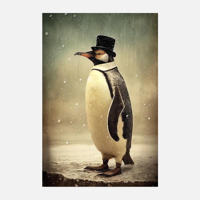 Pinguin Pinguine Tier Retro Poster 20x30 cm