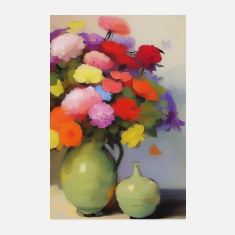 Blumen und Schmetterling Poster 20x30 cm