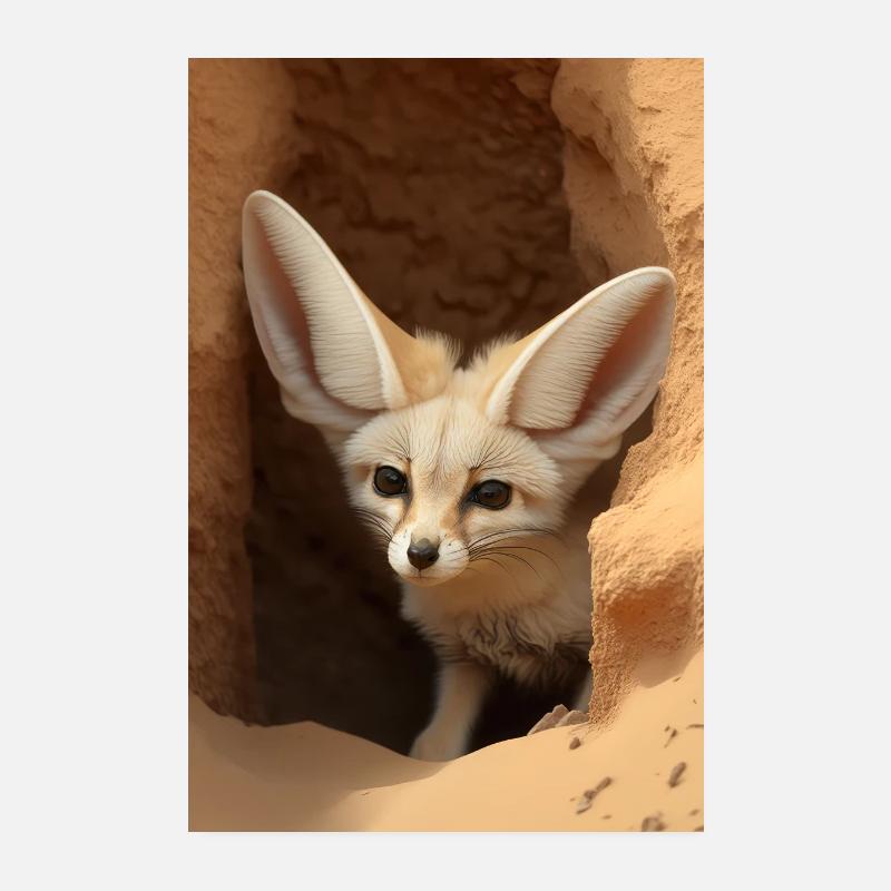 Fennek Wüstenfuchs Tier Afrika Poster 20x30 cm