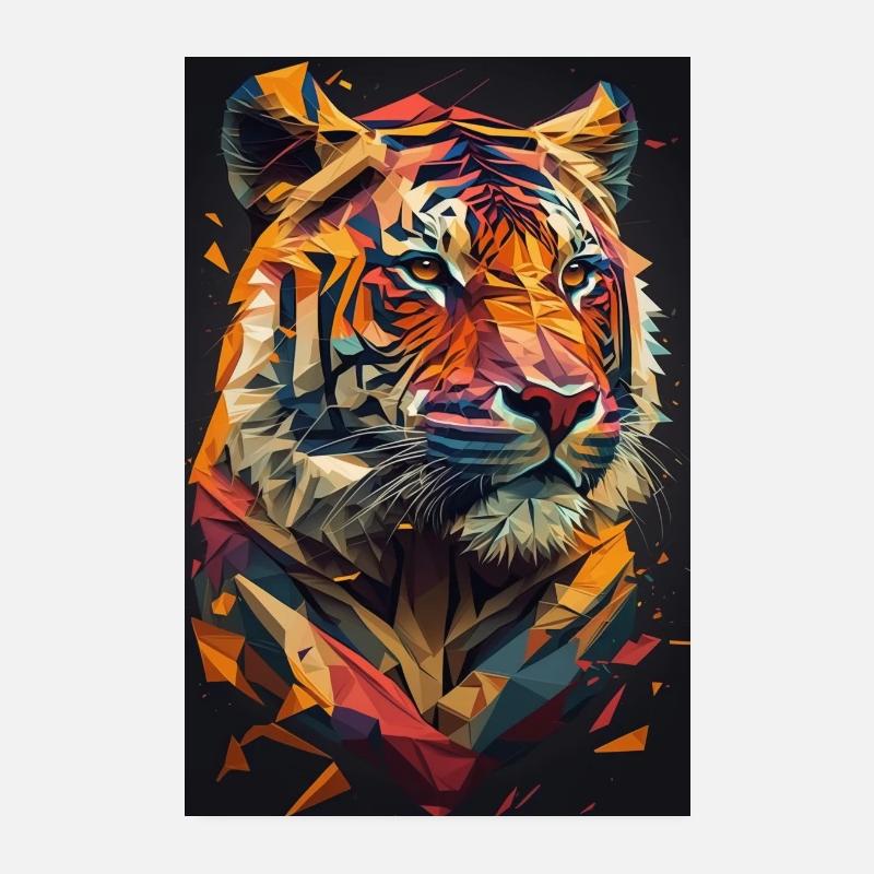 Polygon Tiger: Auffälliges & grafisches Tierdesign Poster 20x30 cm