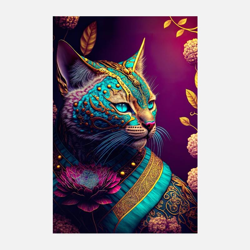 Fantasy warrior cat Poster 8" x 12" (20x30 cm)
