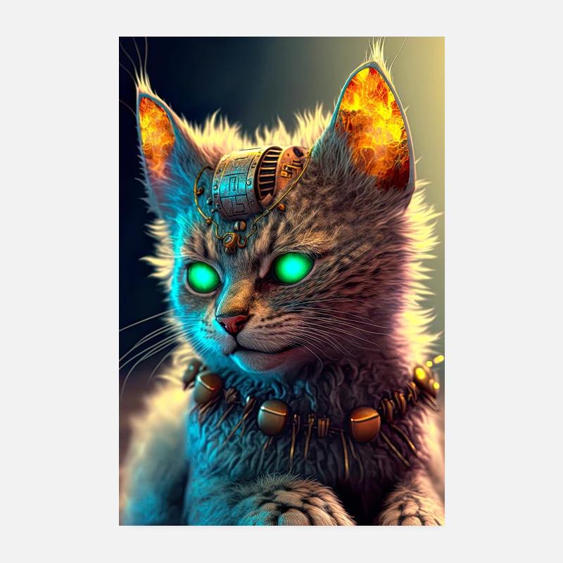 Fantasy gray cat Poster 8" x 12" (20x30 cm)