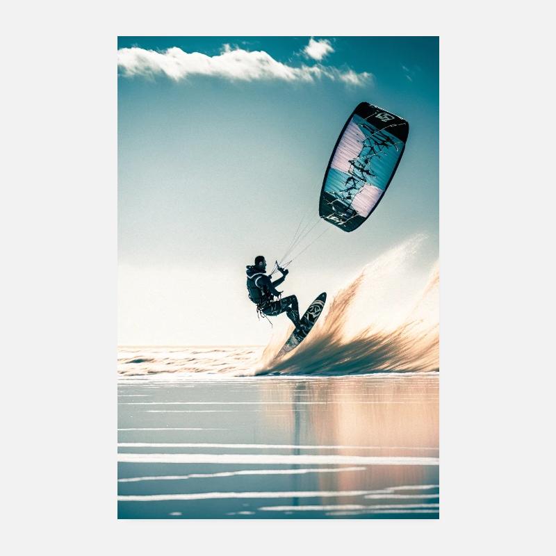 Surfez sur les vagues avec notre épopée d’affiche de kitesurf Poster 20 x 30 cm