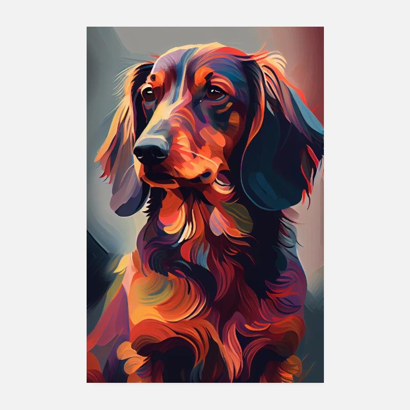 Chien teckel Poster 20 x 30 cm