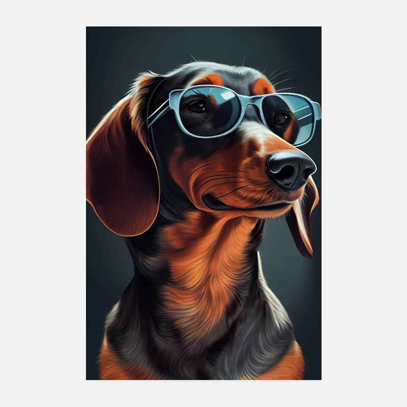 Lunettes de soleil Dachshund Dog Poster 20 x 30 cm