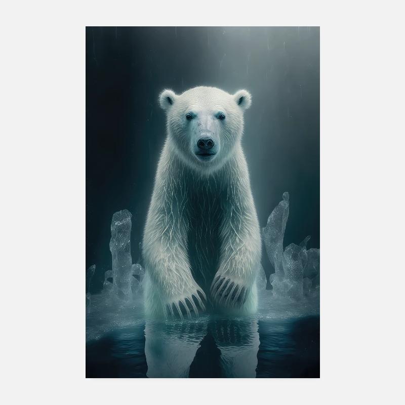 ours blanc Poster 20 x 30 cm
