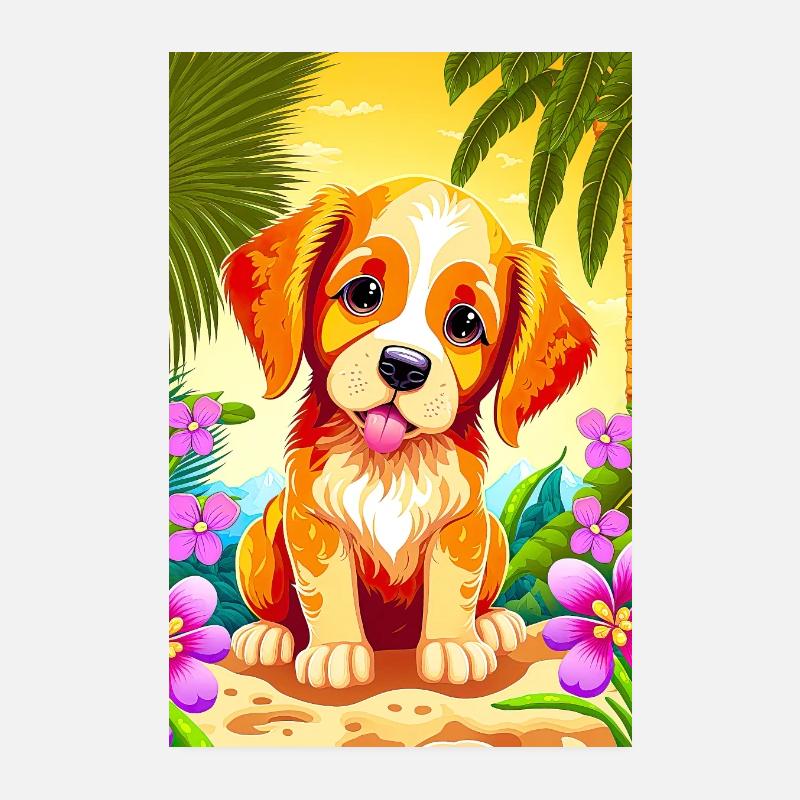 Portrait de bébé chien Poster 20 x 30 cm