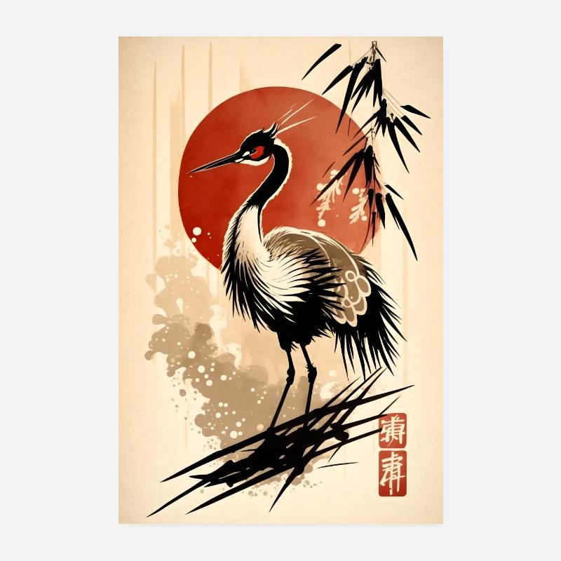Crane Poster 8" x 12" (20x30 cm)