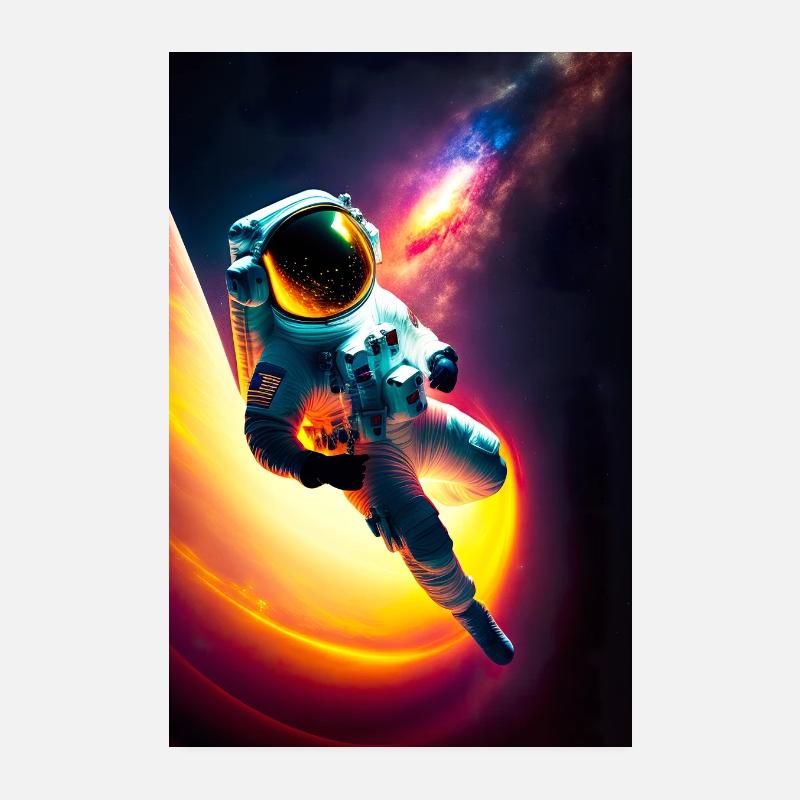 Astronaut im All Poster 20x30 cm
