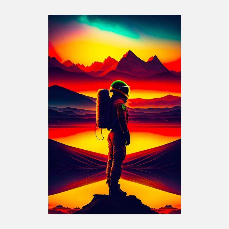 Astronaute sur une planète Poster 20 x 30 cm