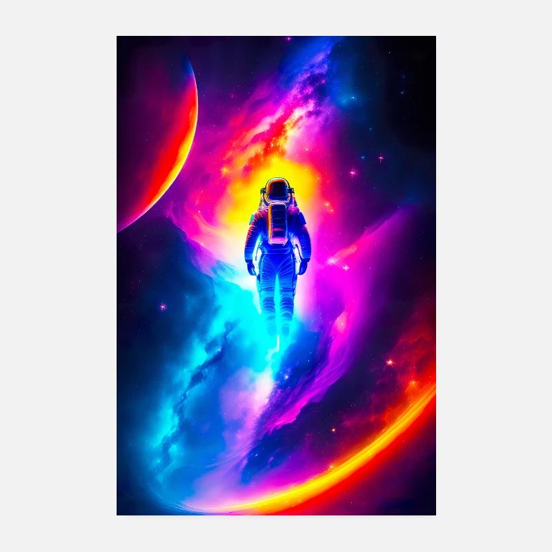 Astronaut im All Poster 20x30 cm