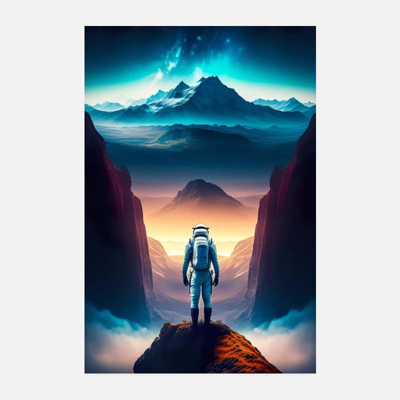 Astronaut in a planet Poster 8" x 12" (20x30 cm)