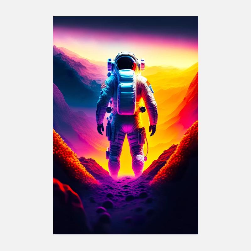 Astronaute sur une planète Poster 20 x 30 cm