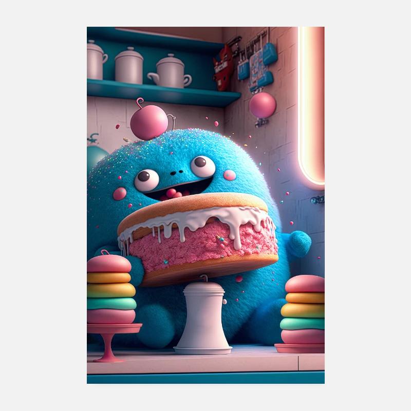 Gâteau Kawaii Poster 20 x 30 cm