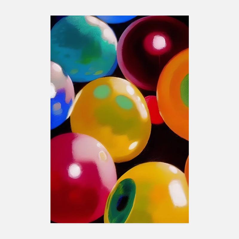 Bunte Bälle Blasen Poster 20x30 cm