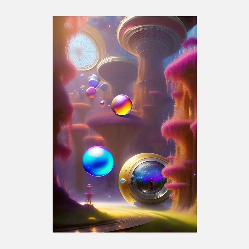 Colorful soap bubbles Poster 8" x 12" (20x30 cm)