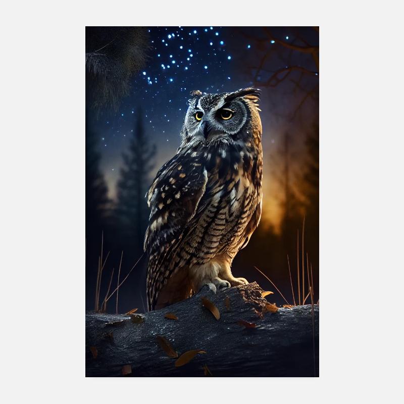 Eule Vogel Tier Eulen Galaxy Poster 20x30 cm