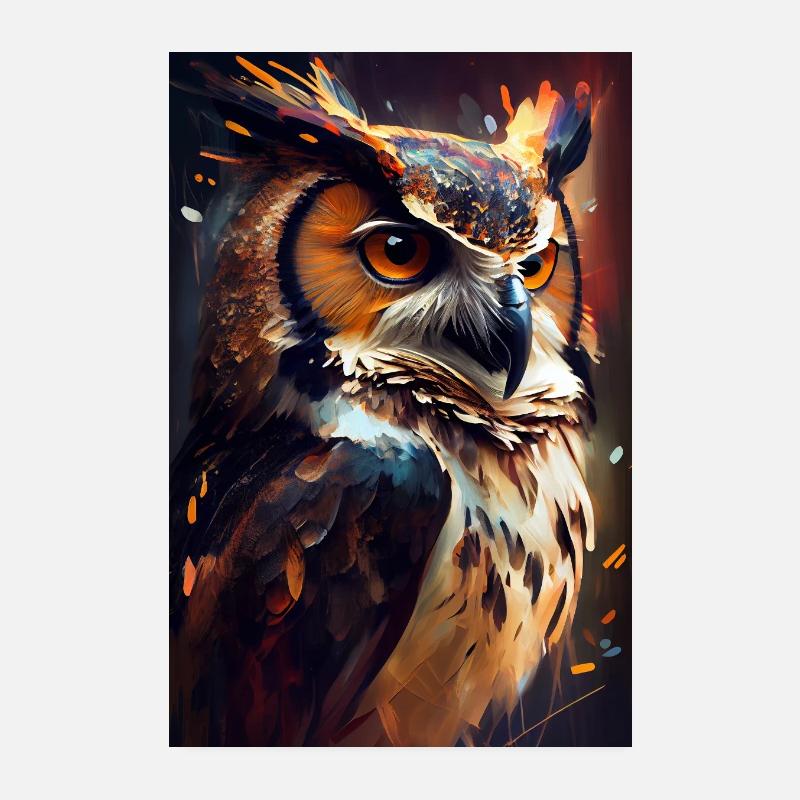 Eule Vogel Tier Eulen Painting Poster 20x30 cm