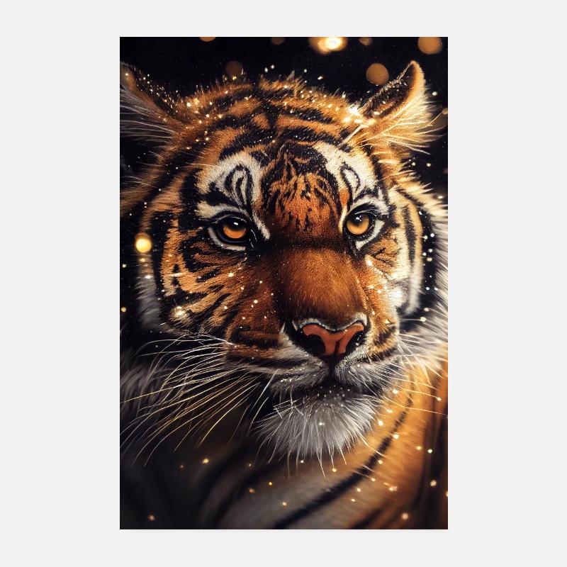 Tiger Animal Zoo Éclairage de la faune Poster 20 x 30 cm