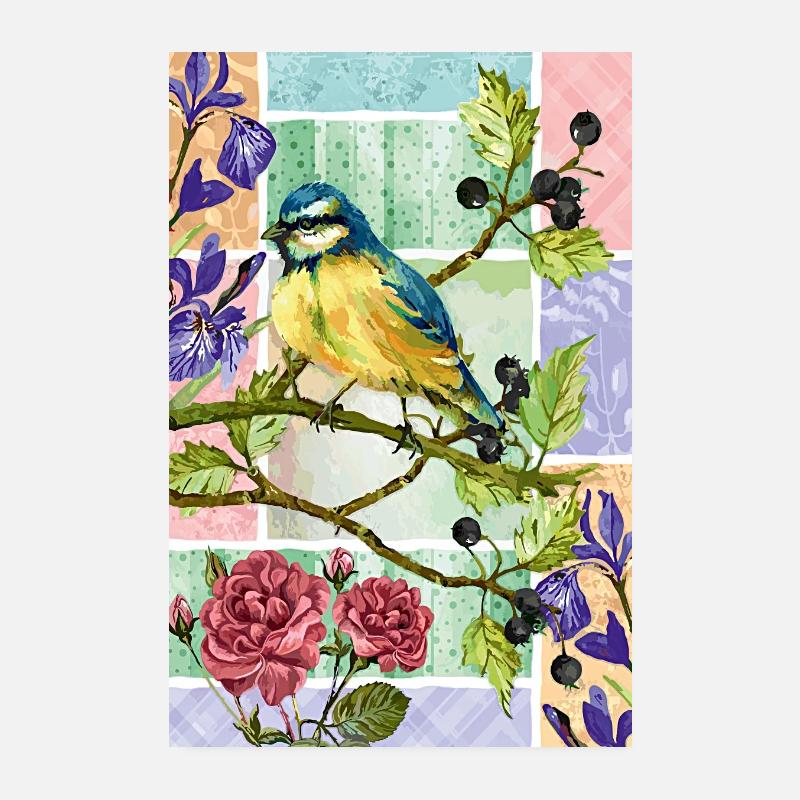 Bunter Vogel Poster 20x30 cm
