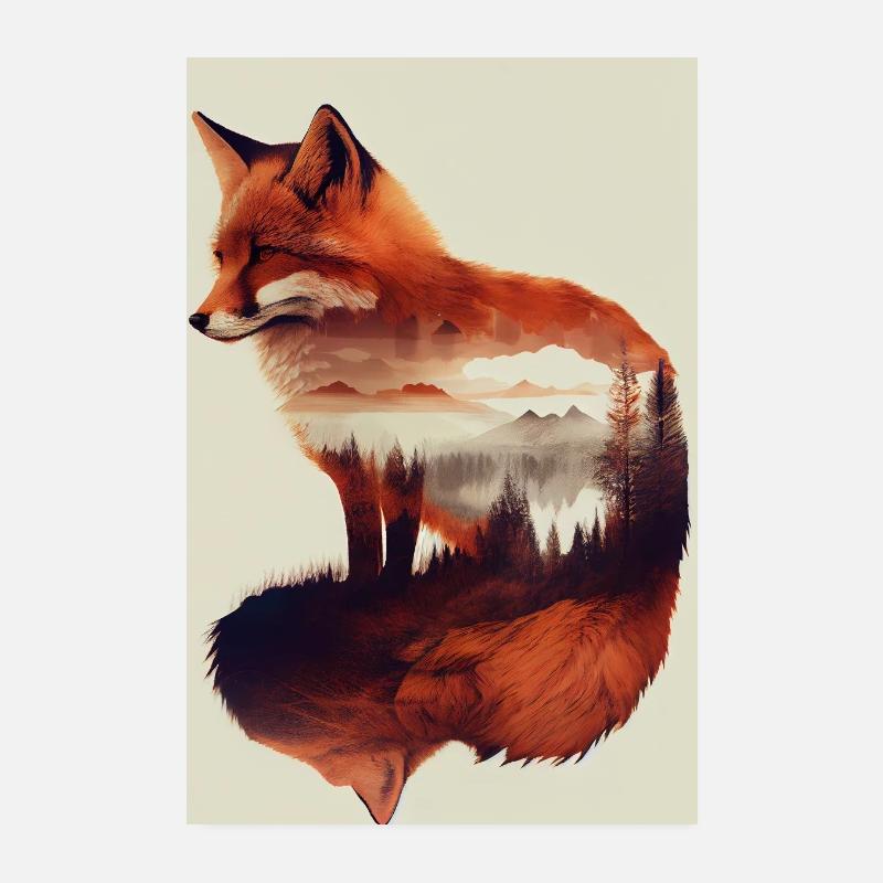 Fox Foxes Animal Animals Poster 8" x 12" (20x30 cm)